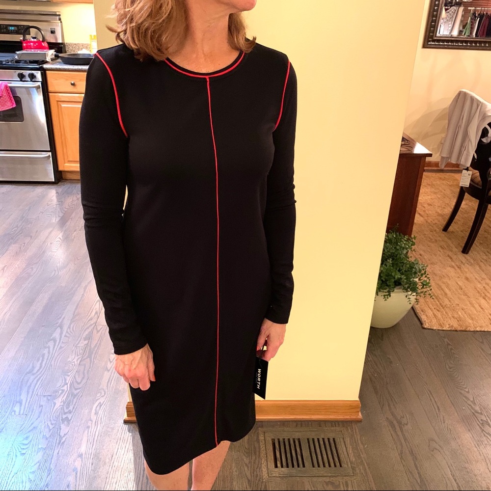 NWT, WORTH NY, A-line dress with piping